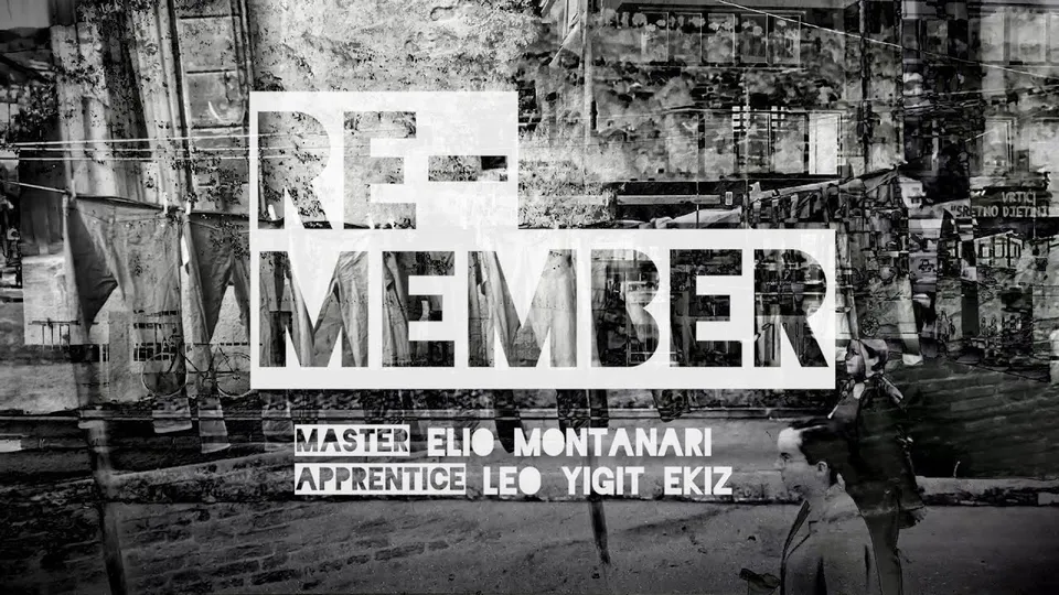 Title card of Remember: RE-MEMBER, with Master Elio Montanari and Apprentice Leo Yigit Ekiz