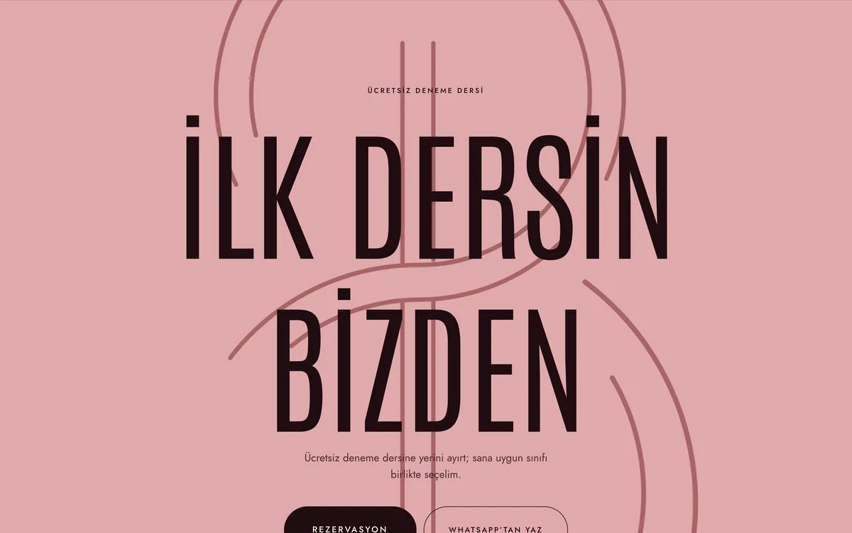 İLK DERSİN BİZDEN in large letters on blush pink over the monogram