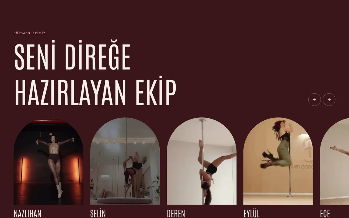 SENİ DİREĞE HAZIRLAYAN EKİP on wine red above instructors in arched frames