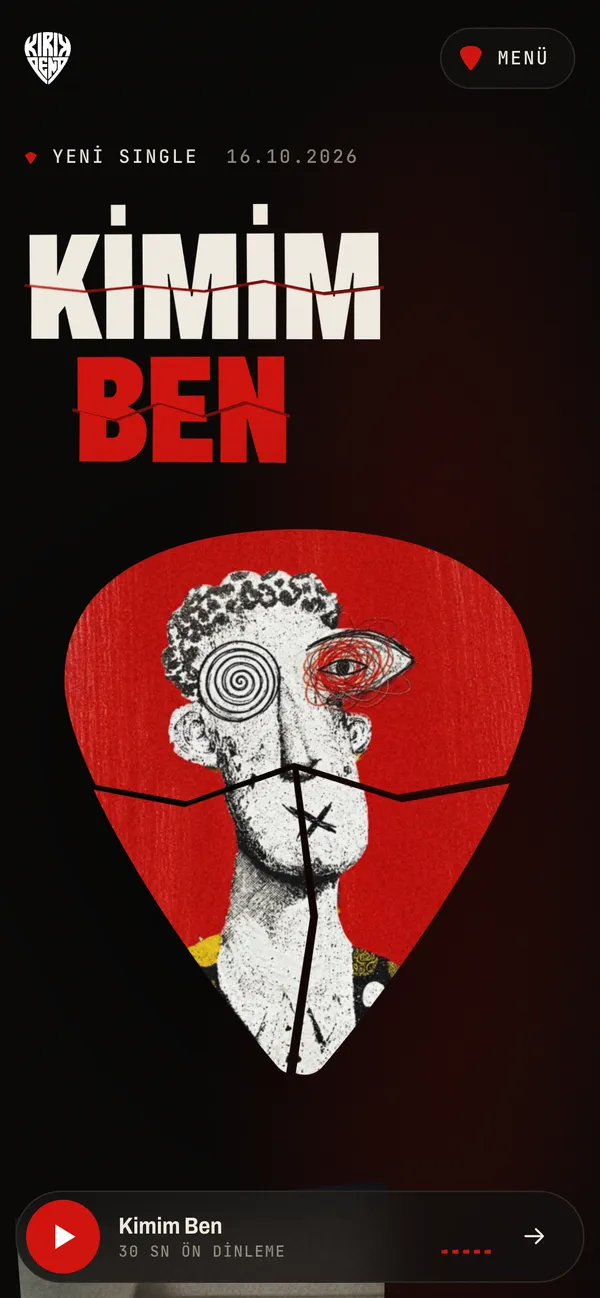 The new single on a phone: KİMİM BEN above the red cover